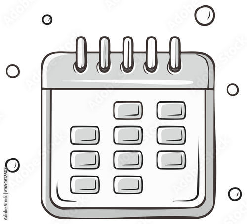 Calendar Sketch Style Illustration for Organizing Schedules and Planning Events Time Management Reminder