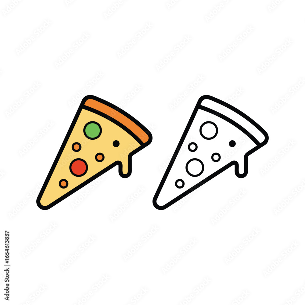 Vector art of pizza slice isolated on white background Vector art of pizza slice isolated on white background