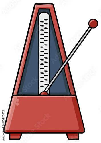 Stylized Metronome with Swinging Pendulum Arm for Music Timing and Rhythm in Cartoon Style