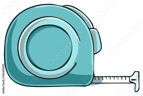 Cartoon illustration of a blue measuring tape