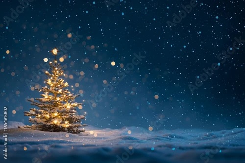 Festive animated Christmas tree background with glowing lights, sparkling ornaments, and magical holiday atmosphere. Perfect for greeting cards, seasonal videos, digital invitations, and winter celebr
