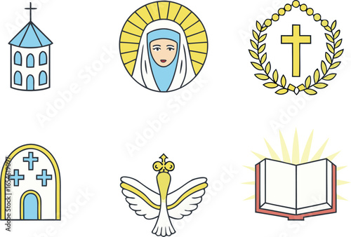 Colorful Assumption of Mary Celebration Illustration. Assumption of Mary Saxony Thuringia Artwork. Spiritual Assumption of Mary Religious Design. Elegant Assumption of Mary Holiday Illustration