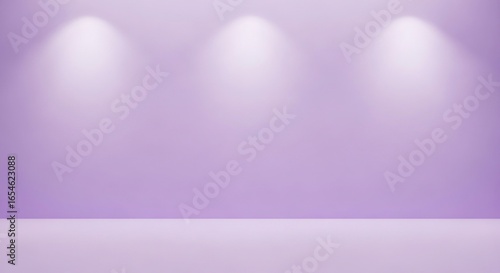 Soft Purple Background with Spotlights for Display, Presentation, or Art Exhibitions in a Minimalist Style, Ideal for Various Creative Projects