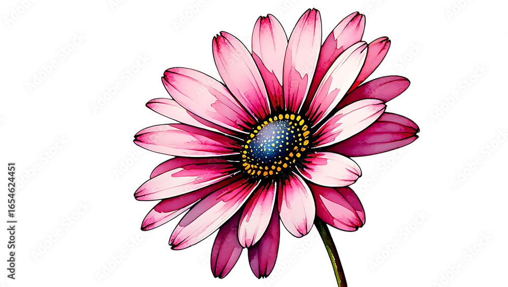 Obraz premium daisy flower pink isolated on transparent background