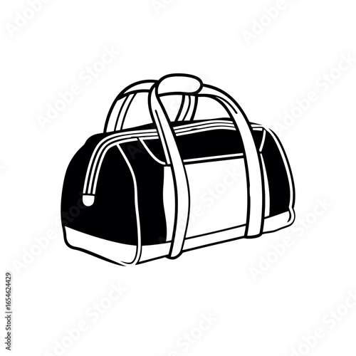 Sports duffel travel gym bag icon
