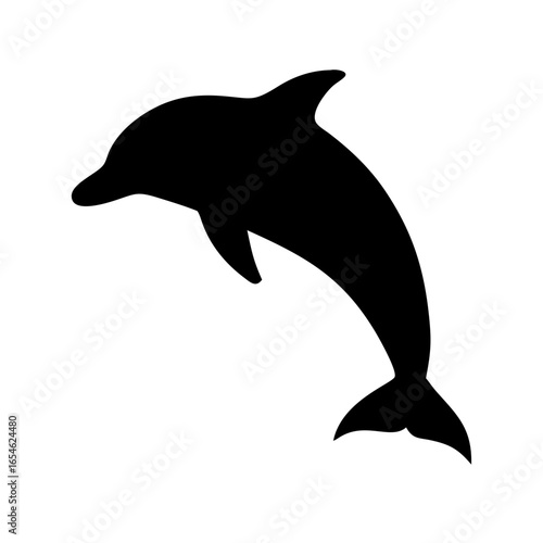 Wallpaper Mural dolphin silhouette isolated on white background
 Torontodigital.ca