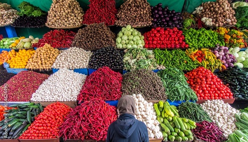 Colorful vegetables at groceries