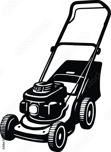 hand drawn lawn mower vector illustration