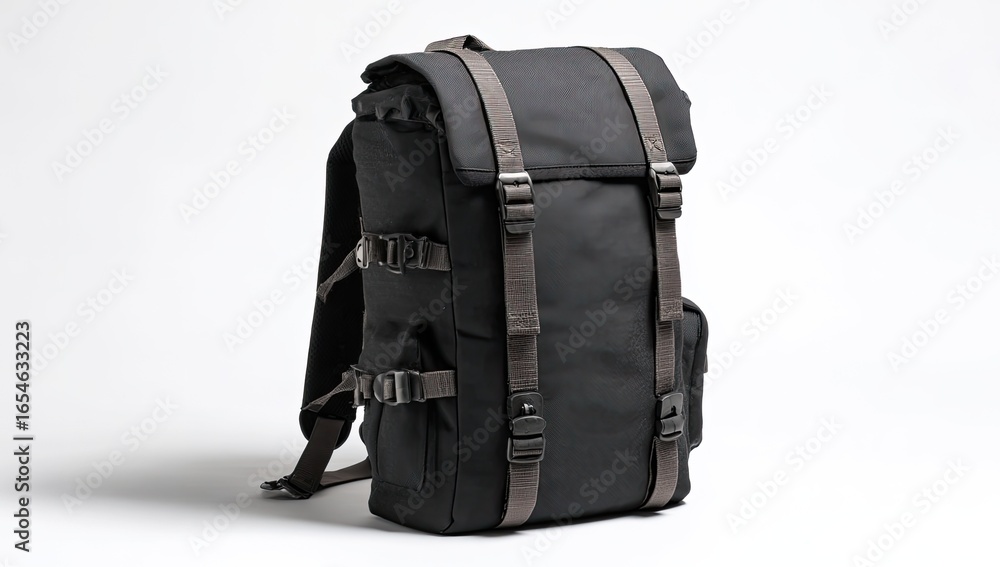 Naklejka premium Black backpack with gray accents