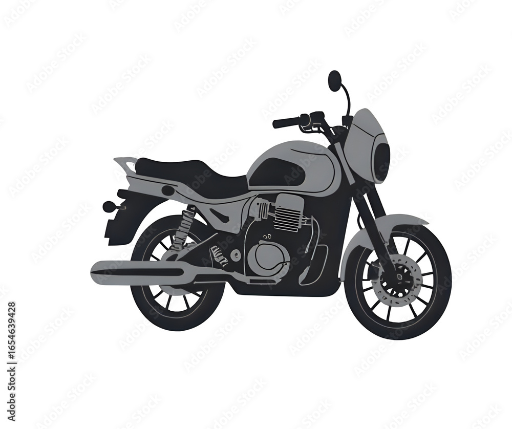 Fototapeta premium Colorful Motorcycle and Car