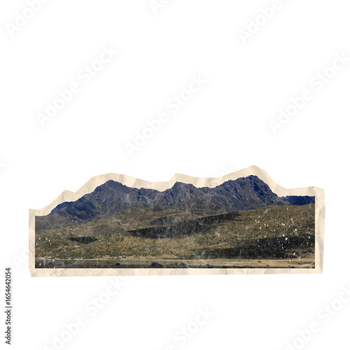 Canvas Print scrapbook cutout of mountain view from the mountain