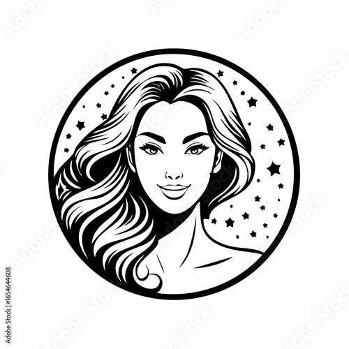 Feminine woman beauty logo design template vector on white background.