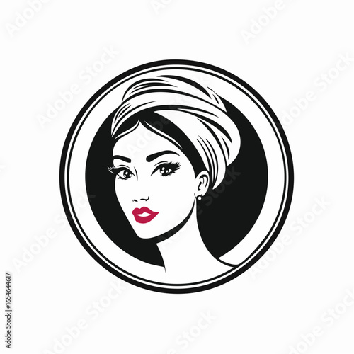 Feminine woman beauty logo design template vector on white background.