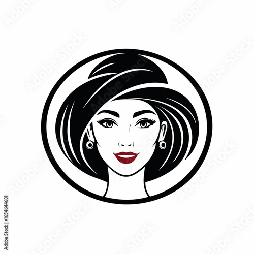 Feminine woman beauty logo design template vector on white background.
