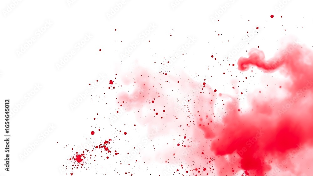 Fototapeta premium A vibrant explosion of red powder suspended in mid-air, capturing dynamic energy and movement.