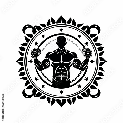 Fitness And Bodybuilding Logo Design Inspiration Vector image on white background.