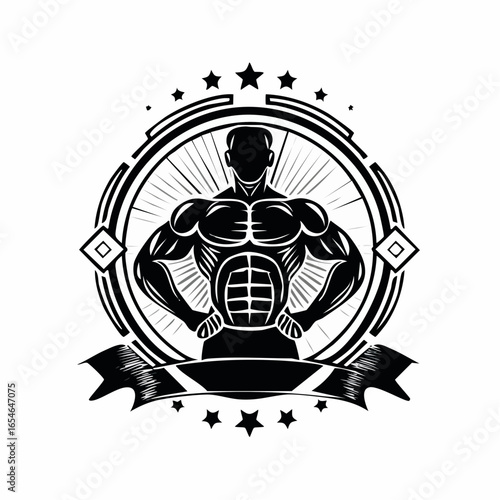 Fitness And Bodybuilding Logo Design Inspiration Vector image on white background.