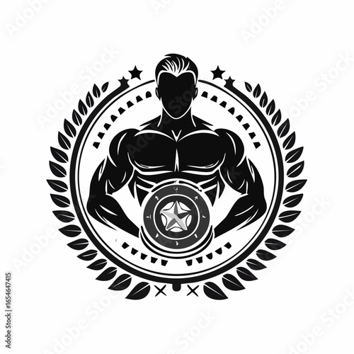 Fitness And Bodybuilding Logo Design Inspiration Vector image on white background.