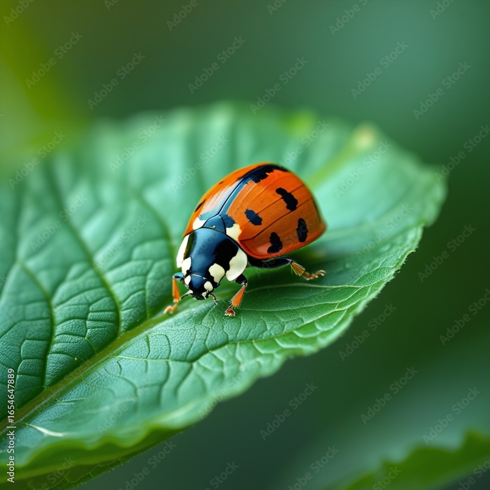 Fototapeta premium ladybug on leaf