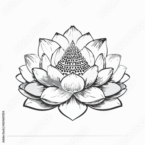 Lotus Vesak Buddha Vectors and Illustrations isolated on white background.