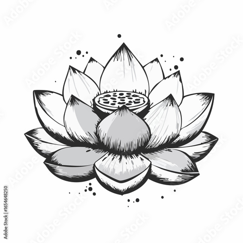 Lotus Vesak Buddha Vectors and Illustrations isolated on white background.