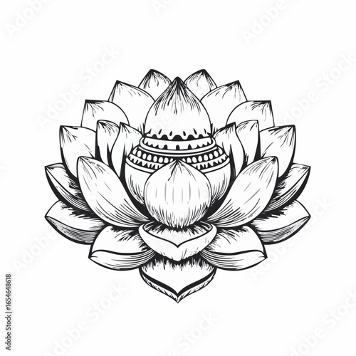 Lotus Vesak Buddha Vectors and Illustrations isolated on white background.