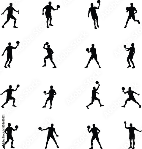 Wallpaper Mural Table tennis players action silhouettes diverse poses Torontodigital.ca