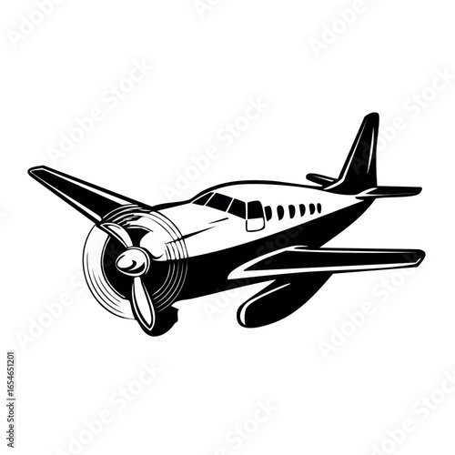 Turboprop Aircraft image Vectors and Vector Art isolated on white background.