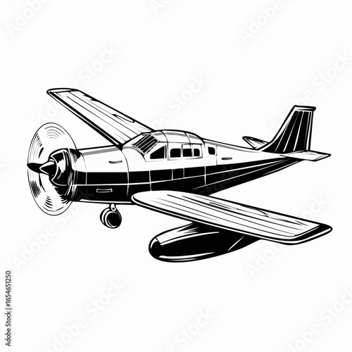 Turboprop Aircraft image Vectors and Vector Art isolated on white background.