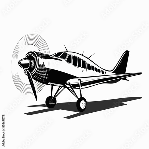 Turboprop Aircraft image Vectors and Vector Art isolated on white background.