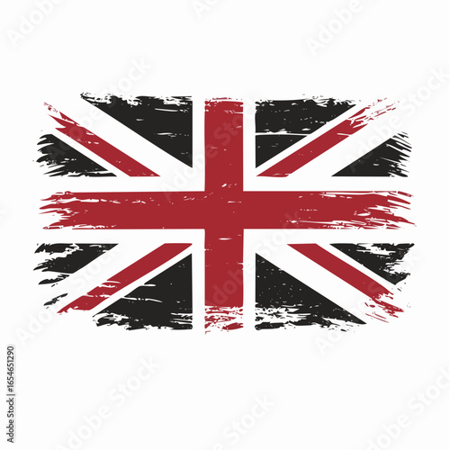 Vintage Grunge UK Flag image vector isolated on white background.