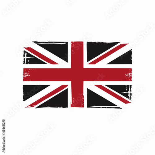 Vintage Grunge UK Flag image vector isolated on white background.