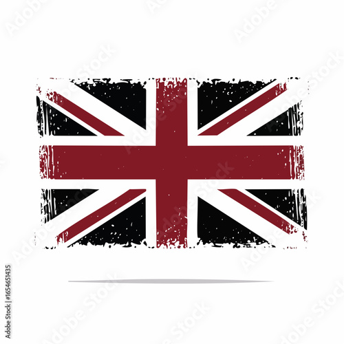 Vintage Grunge UK Flag image vector isolated on white background.