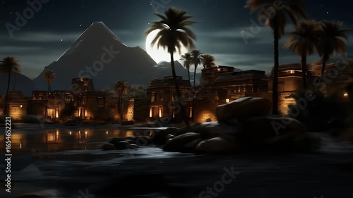 Wallpaper Mural ancient historical buildings in the desert with a nighttime atmosphere Torontodigital.ca