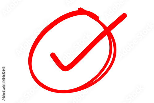 Hand drawn circle with tick mark. Oval and bubbles to circle highlight text approve sing. Doodle style hand drawn marker emphasis element frame. Circular scribble bubble sign on transparent png	