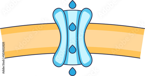 Illustration of an aquaporin water channel embedded in a cell membrane. Water molecules pass through the protein pore, demonstrating osmosis and cellular hydration.