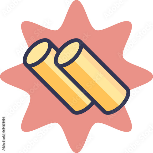 A simplified icon of a centrosome, showing two cylindrical centrioles. The starburst shape represents its function as a microtubule-organizing center (MTOC) during cell division.