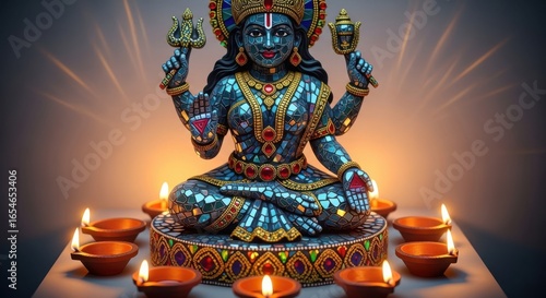 Wallpaper Mural Divine Goddess Embodiment Surrounded by Sacred Fire Lamps Torontodigital.ca