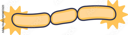 A simplified illustration of a fibrinogen molecule, a key blood coagulation factor. The chain-like structure with active ends represents its role in forming a fibrin clot to stop bleeding.