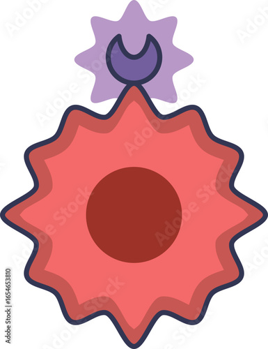 An illustration of a growth factor binding to a cell receptor. This depicts growth signal autonomy, a hallmark of cancer where cells achieve uncontrolled proliferation without external stimuli.