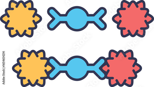 Diagram of an IgG blocking antibody binding to antigens. This illustrates the mechanism of neutralization in immunotherapy, preventing allergic or immune reactions.