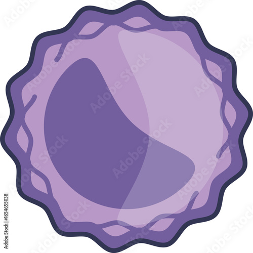 A stylized illustration of a monocyte, a type of white blood cell. Features a large, indented nucleus and irregular cell membrane, representing its role in the immune system.