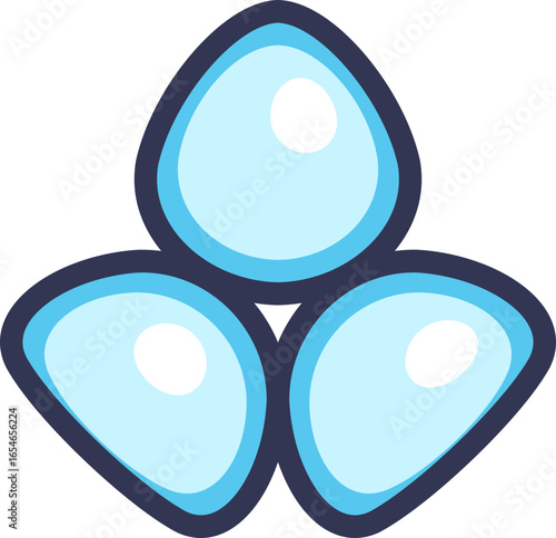 Stylized icon of a prothrombin molecule. Three blue, clustered shapes represent the protein structure, symbolizing blood coagulation, hematology, and molecular biology.