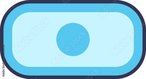 A minimalist icon of a squamous epithelial cell. This biological illustration shows a flat, elongated cell body with a central nucleus, representing histology and cellular structure.