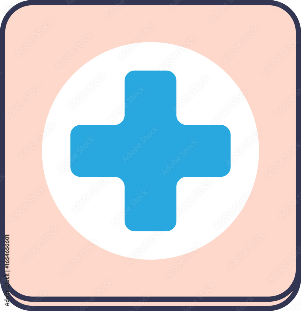 Obraz premium A medical cross icon symbolizing the health benefits and therapeutic effects of a transdermal patch for delivering medication through the skin.