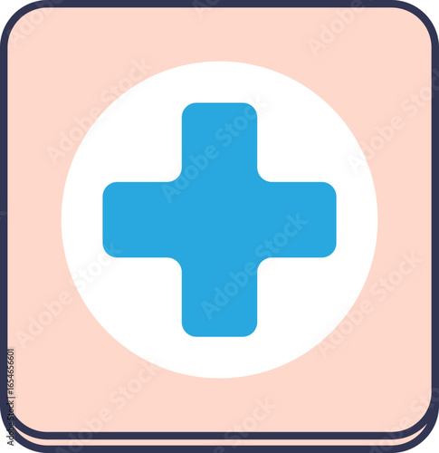 A medical cross icon symbolizing the health benefits and therapeutic effects of a transdermal patch for delivering medication through the skin.
