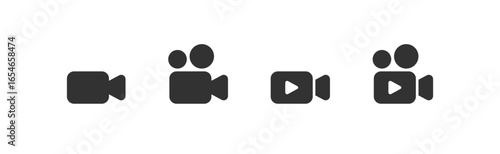 Video camera icon. Cinema camcorder. Media technology.
