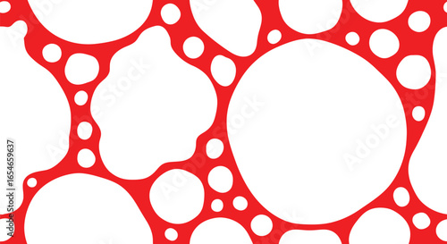 White bubbles of varying sizes connected by gray segments