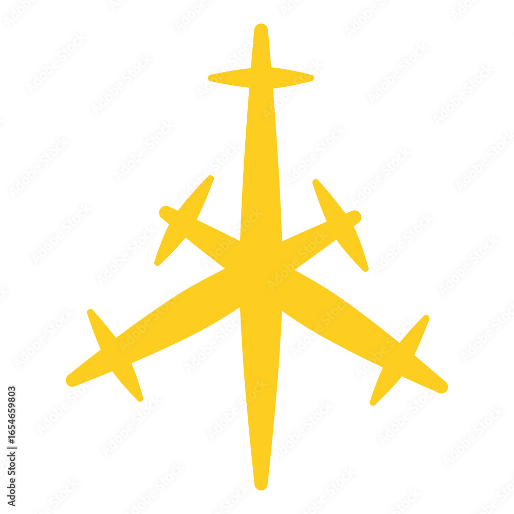 Obraz premium Simple Geometric Yellow Starburst Shape Sparkle Icon Illustration Design