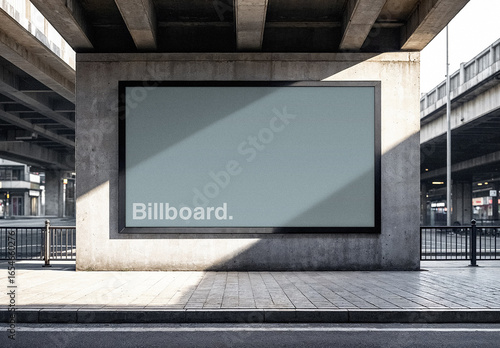 Outdoor Billboard Mockup with Shadow Overlay